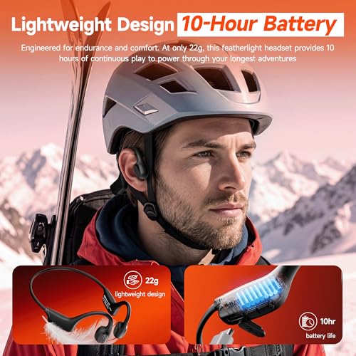 MJOFFIN Bone Conduction Headphones, Bluetooth 6.0 Open-Ear Sport Headset, 22g Ultra-Light with Mic, IP55 Waterproof, 10H Battery & Fast Charging for Running, Cycling, Gym Workouts (Green) - image 4
