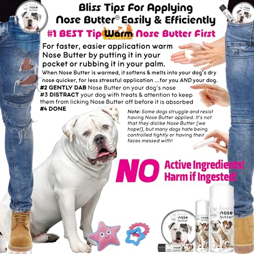 Image of The Blissful Dog American Bulldog Nose Butter, Versatile Dog Nose Balm for Dry Nose, Handcrafted Nose Moisturizer, Easy-to-Apply Dog Essentials, Unscented, 0.15 oz.