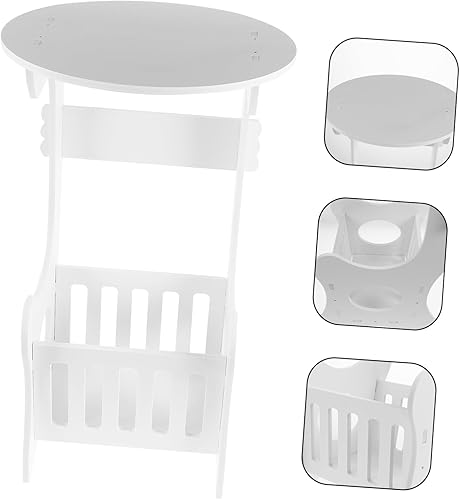 Miniatura 8 de Mesa auxiliar para mesa de café, mesa de cama, mesa de té para portátil, sofá, sofá circular, multifunción, mesa auxiliar redonda de almacenamiento,
