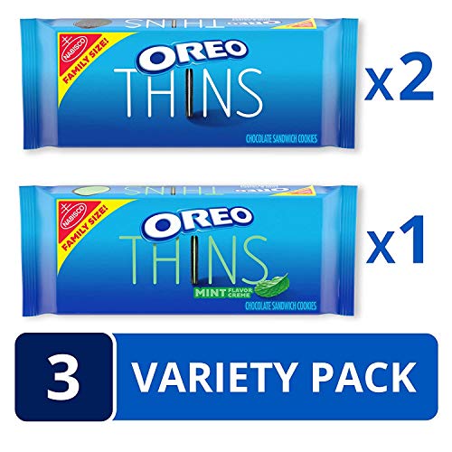 Image of Oreo (ORMT9) Thins Flavored Creme and Thins Original Chocolate Sandwich Cookies Variety Pack, Oz Mint 39.3 Ounce