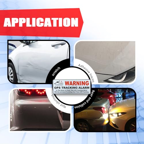 Image of 3PCS 1.6 x 3.2 Inch Warning GPS Alarm System Car Stickers, Automotive Decals, Self Adhesive Car Warning Stickers, Vinyl Car Window S tickers Car Exterior Accessories Universal for SUV Van