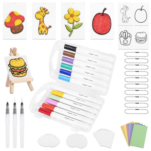 AOOTE Magic Puffy Paint Set,60 teiliges Foam Texture Painting Set,Kreativ Canvas,3D Drawing Magic Canvas Sponge Sets Mit 12 Malstifte & 3 Wasserstift,DIY Puffy Texture Paper