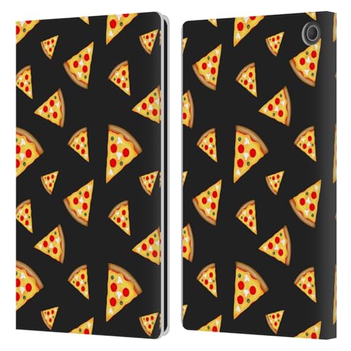 Étui portefeuille cuir Amazon Fire Max 11 2023 motif pizza noire