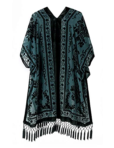 Image of MJ SERECA Women's Casual Long Velvet Kimono