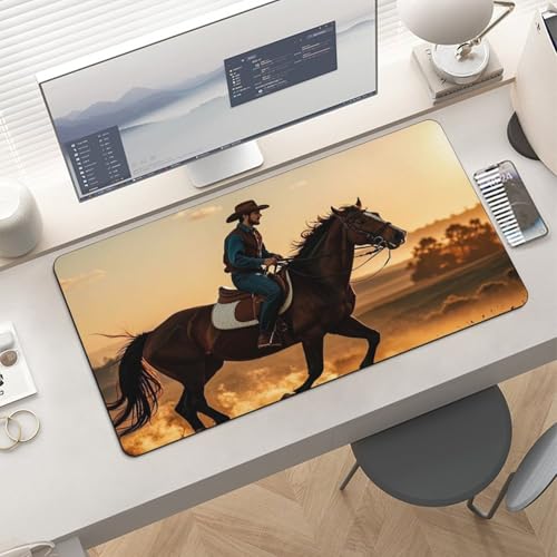 Desk Pad Protector 24x12 Inch Extended Cowboys Riding Horses miniatura 6