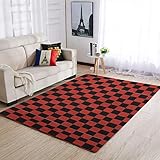 Knowikonwn Alfombra suave de ajedrez para interiores, modern