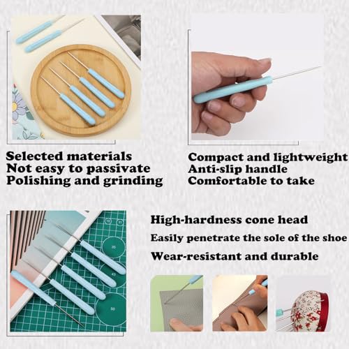 Image of 22 PCS Candle Wick Punching Tool Large-Eye Candle Needle Wick Sitting Tool with Hook & Eye Candle Making Kits to Insert Wick in Candle Mold Colored Threader for Candle Wick