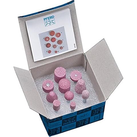 PFERD Schleifstift-Set STEEL EDGE, 10-teilig, Schaft-ø 6 mm, grob, Edelkorund rosa, 33920131 - für den Kanteneinsatz auf Stahl und Stahlguss Cover