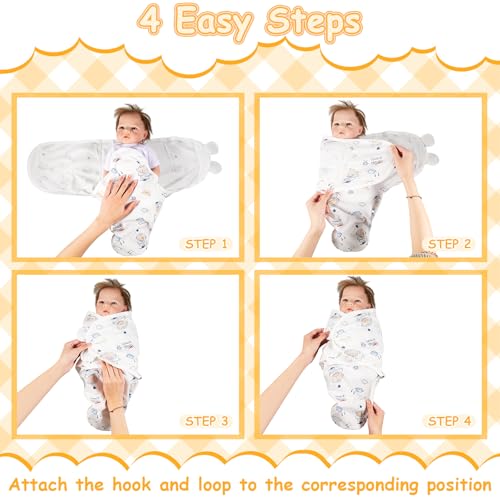 Image of Ramede 6 Pack Swaddle Blanket with Hats for Baby Girl Boy 100% Cotton Swaddles 0-3 Months, Adjustable Breathable Skin Friendly Receiving Blanket Wrap, Essential for Newborns(Rocket,Colorful)