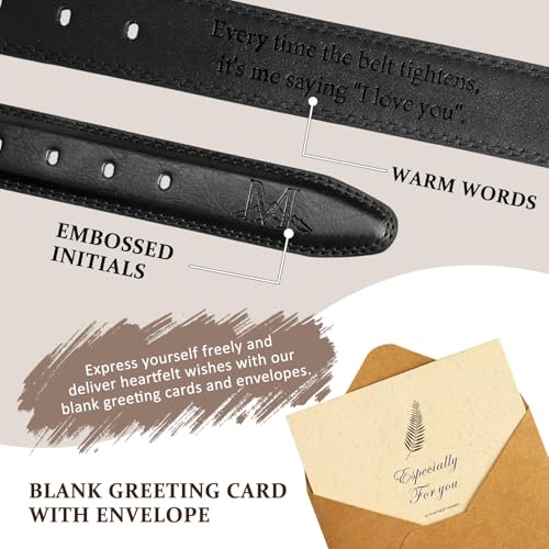 Personalized Mens Leather Belt, Custom Initial Split Leather Black Belts Birthday Gifts for Husband Boyfriend Dad3