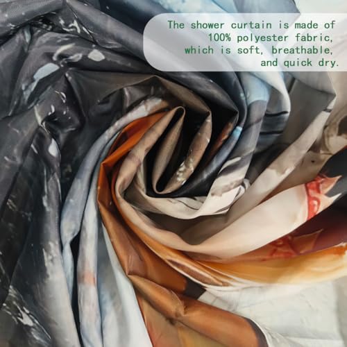 Bathroom Shower Curtain,Funny Shower Curtain Washable bathroom curtains, Weighted Hem - Image 4