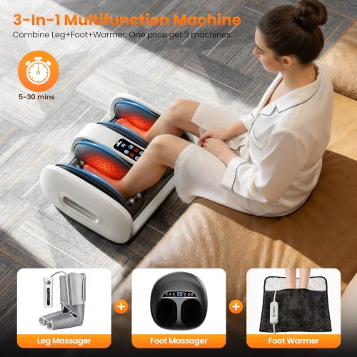Image of Foot Massager with Heat & Cooling for Feet and Calves, Gift for Men & Women