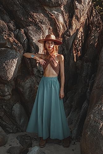 Women's Boho Maxi Midi Skirt Aurora Bohemian Long Organic Cotton3