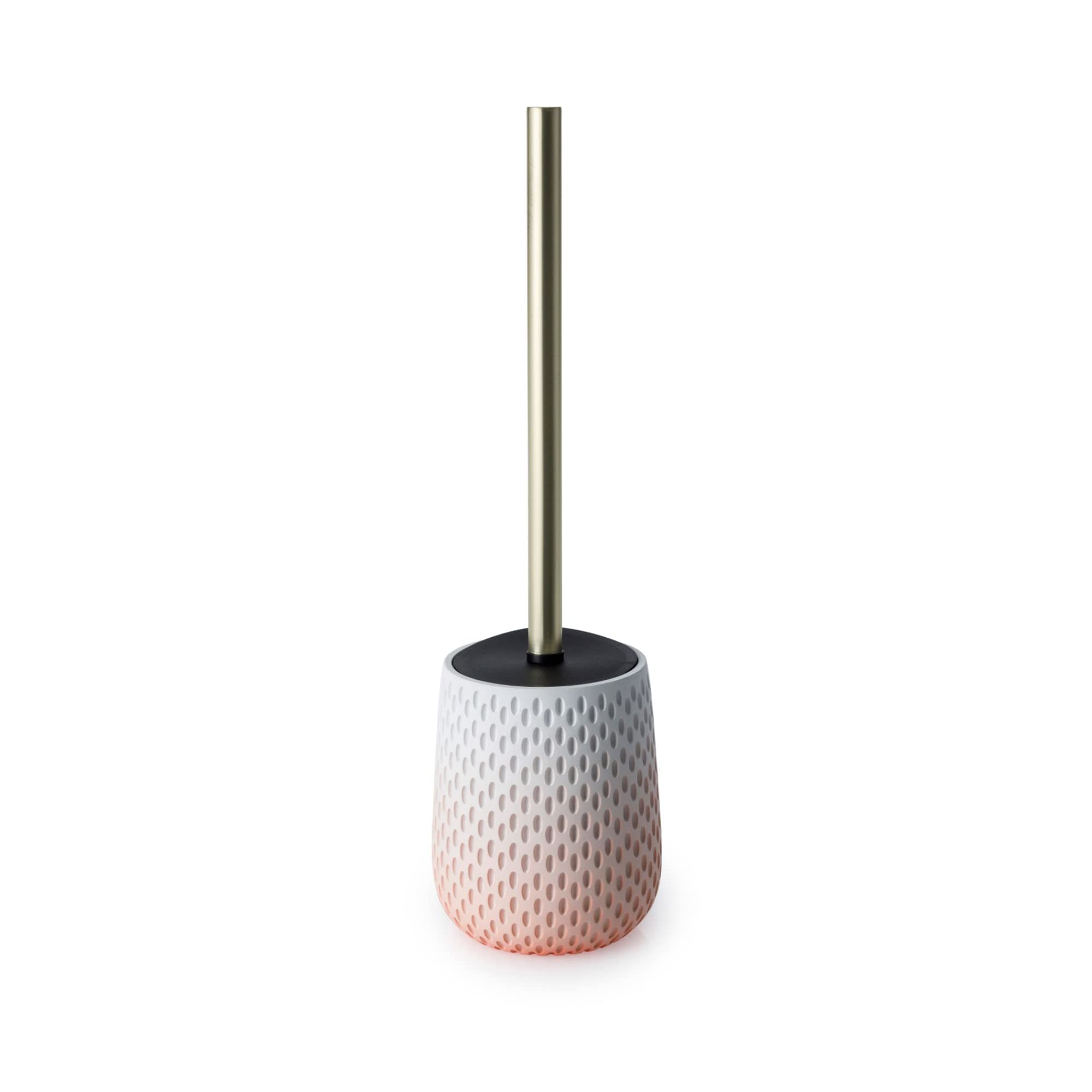 Blue Canyon Milano Pink Toilet Brush For Bathroom, Flexible Toilet Bowl Plastic Brush Head With Silicone Bristles For Deep Cleaning, Compact Size, Elegant Design With Odour Free Holder