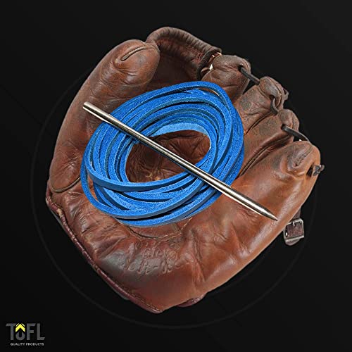 Tofl Blue Baseball Glove Lacing Kit And Leather Craft Scissors That Are Bundled Together For Great Savings #TOP3