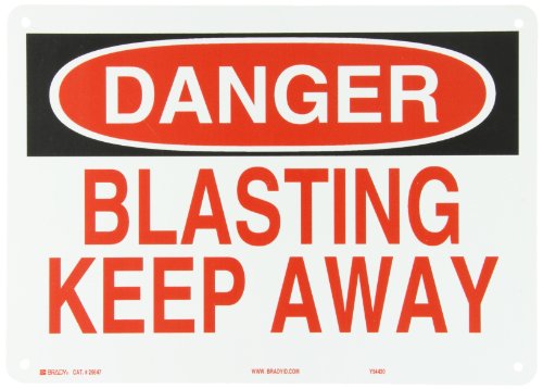 Panneau Blasting Keep Away Brady 25647 signalisation incendie 25x35