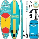 Overmont SUP Inflatable Stand Up Paddle Board for adults, with Adj Paddle, 323x84x15cm Lightweight &...