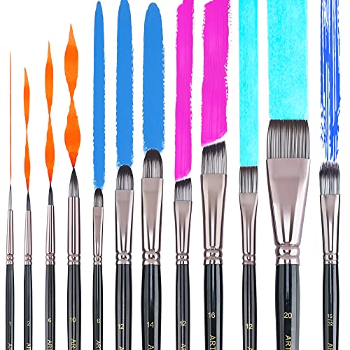Artage 12Pcs Professional Art Painting Brush Set For Acrylic Watercolor Gouache Oil Craft And Hobby Painting #TOP3