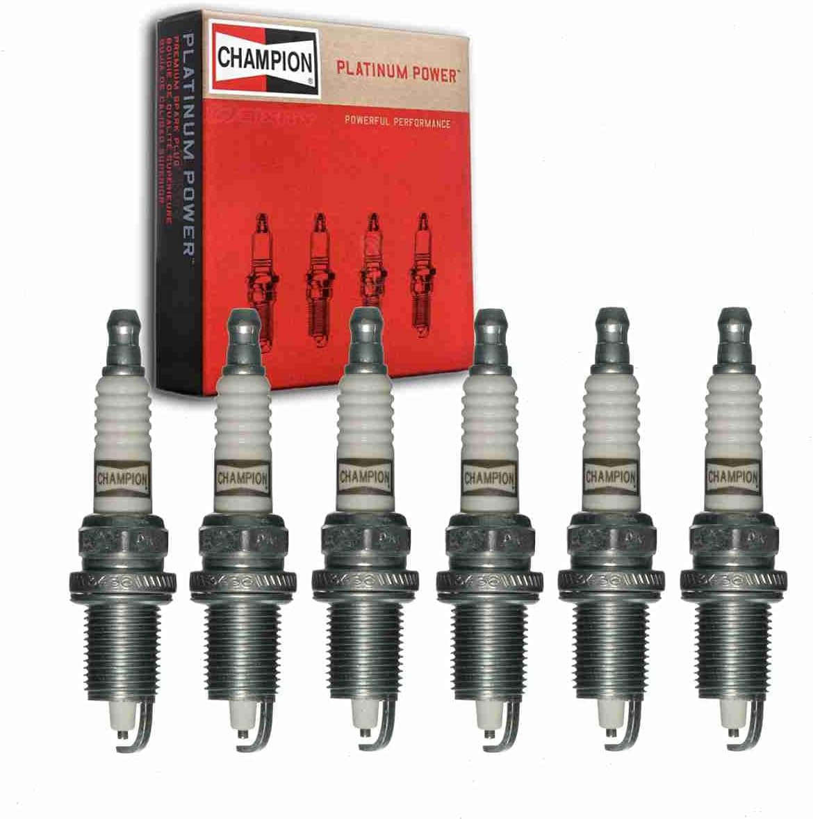 6 pc Champion Platinum Spark Plugs compatible with Dodge Dakota 3.9L V6 1997-2003