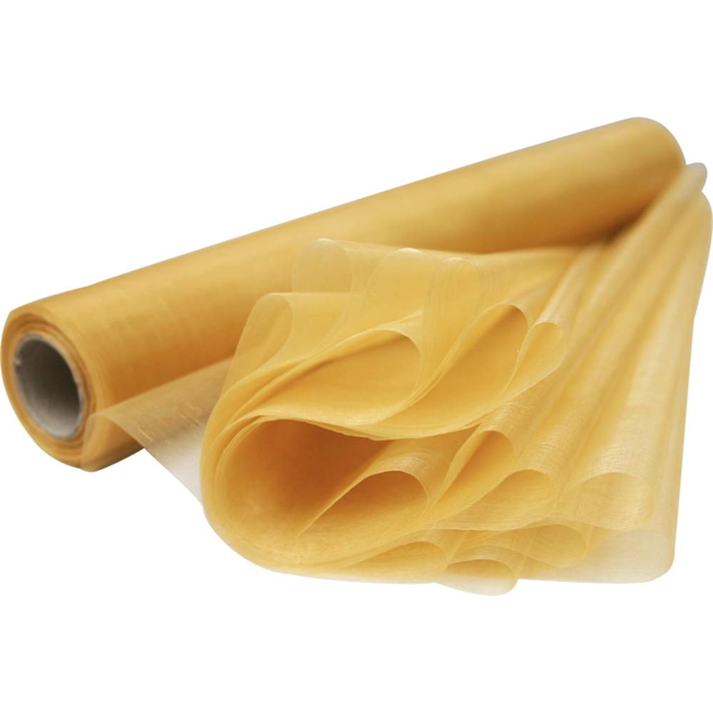 Time to Sparkle 20MX70cm (2Rolls 10M X 70cm/Roll) Precious Gold Sheer Organza Roll Fabric Chair Cover Sash Bows Table Runner Sashes Swags Wedding Party 38+ Colors Option