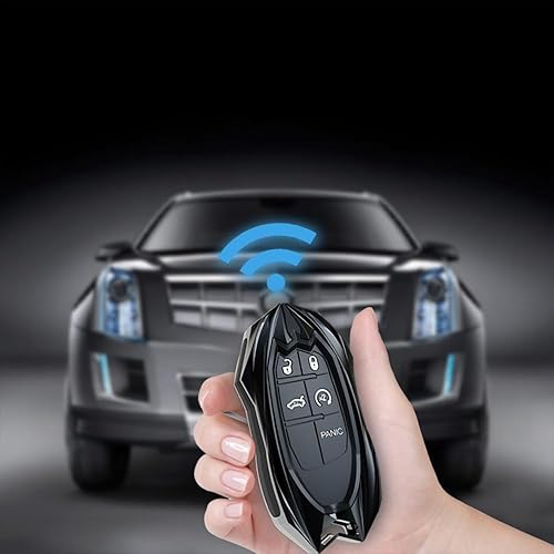 Miniatura 7 de Funda de aleación de zinc para llavero compatible con Jeep Grand Cherokee Dodge Challenger Charger Dart Durango Journey Chrysler 300 con llavero