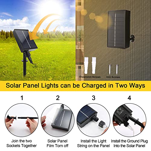 Solar Powered String Lights: Waterproof 2m/6.5ft x 9 Strand 8 Modes Waterfall Tree Lights with Remote, Ideal for Garden Xmas - Image 4
