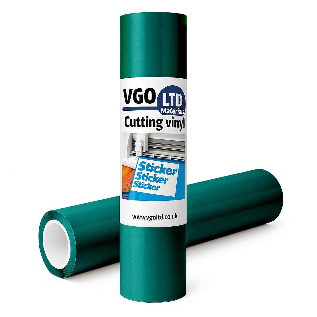 vgoltd Permanent Glossy Adhesive Vinyl Cutting Vinyl Roll for Mug Cup Window Home Decal & DIY Projects (Dark Green, 30 x 100 cm)