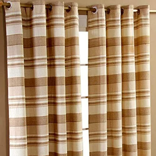 HOMESCAPES Terracotta Eyelet Curtain Pair 167cm (66") Wide x 228cm (90
