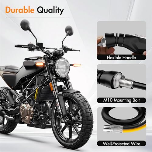 Image of Alopee 2-Pack Sequential LED Motorcycle Turn Signals 12V Flowing IP67 Waterproof Front and Rear Directional Lights High Visibility Universal Fit for Honda Yamaha American Cruiser Adventure Tourer