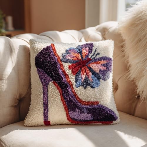 Kits de crochets à loquet pour coussin papillons et talons hauts 43x43cm