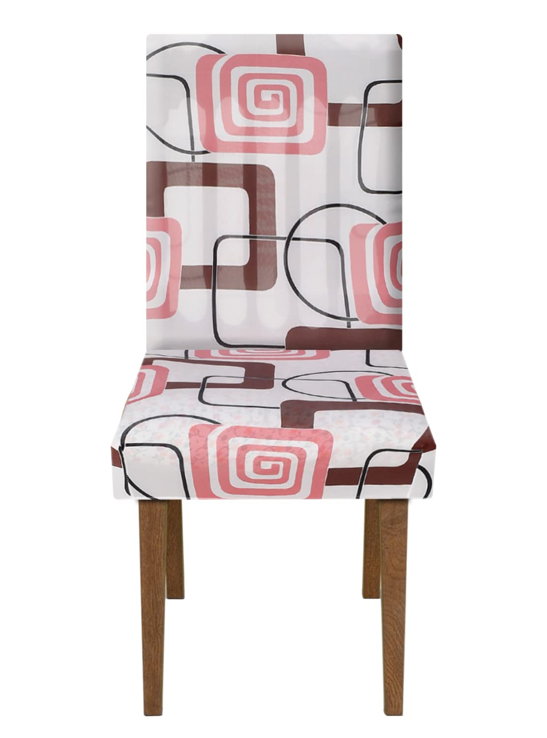 Kuber Industries Square Printed Elastic Stretchable Polyster Chair Cover for Home, Office, Hotels, Wedding Banquet (White)-50KM0895