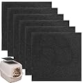 BFSYRR Cat Litter Filter, 6 Pcs Reusable Carbon Filter for Cat Litter Tray, Charcoal Filters for Cat Litter Box, Litter Filter Net for Odor Control and Air Purification