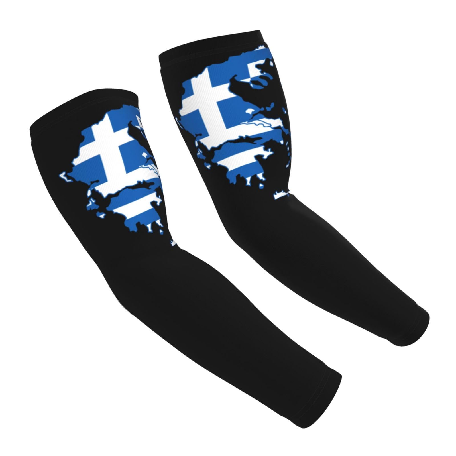 CUTEDWARF Greek Flag Map Sun Protection Arm Long Sleeve Protector Unisex Outdoor Sports Protective Sleeve Guard
