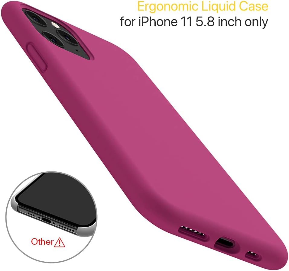Miracase Liquid Silicone Case Compatible with iPhone 11 Pro 5.8 inch(2019), Gel Rubber Full Body Protection Shockproof Cover Case Drop Protection Case (Plum)
