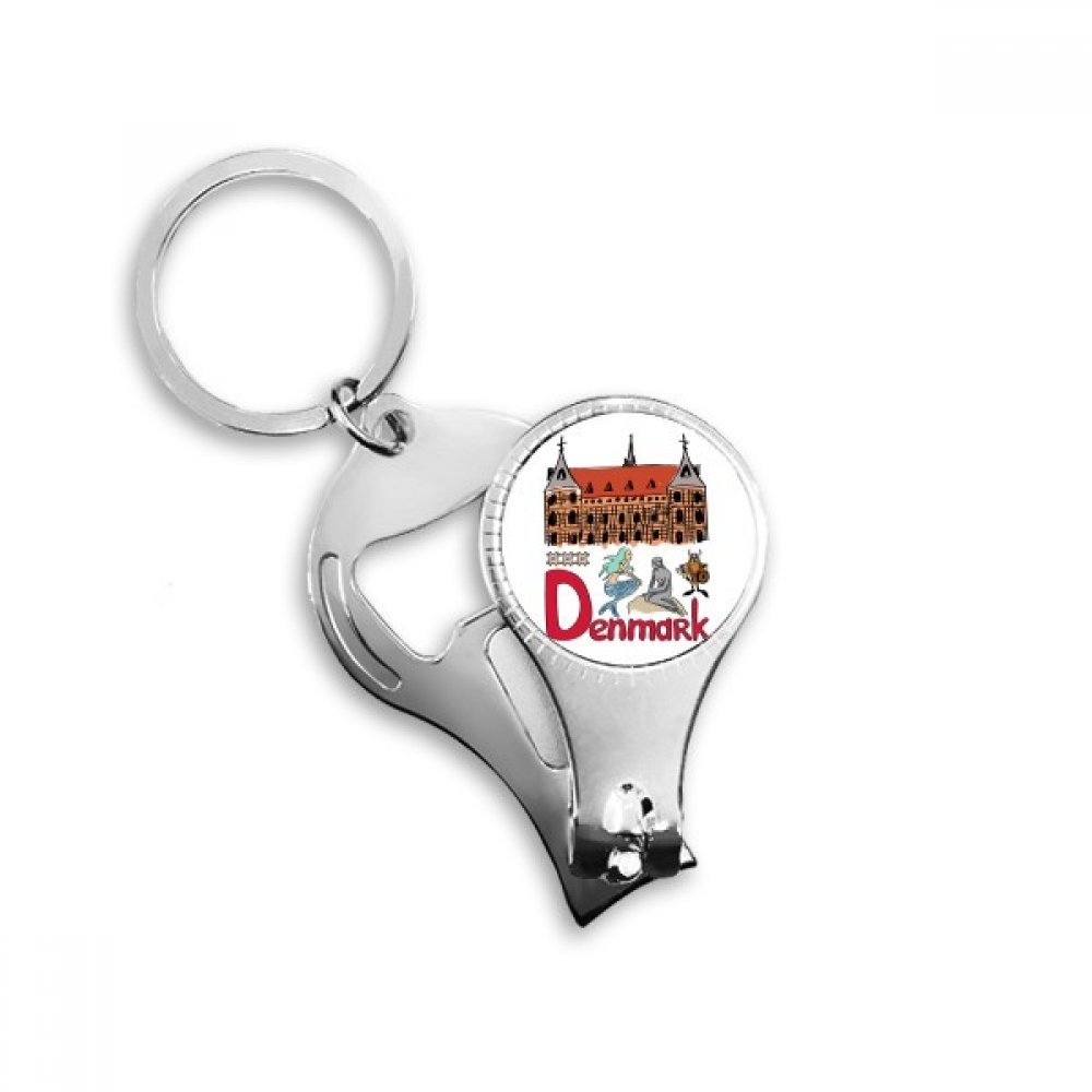Porte-clés avec motif symbole national Demark idée cadeau souvenir gravé