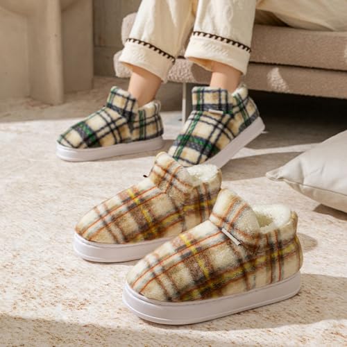 Women's Slippers Platform Slip-On Memory Foam Cozy Fluffy Warm Comfyry Lined House Shoes for Outdoor Indoor Unisex Closed Back Fuzzy Slippers Fashion Bedroom Non-Slip Home Shoes3