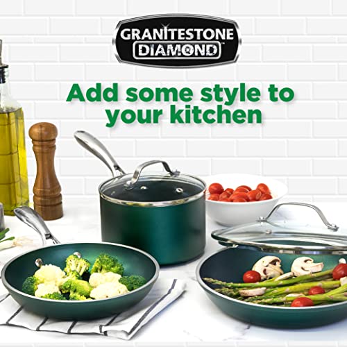 Granitestone 7383 Green Frying Pan With Ultra Nonstick Durable Mineral & Diamond Coating, Skillet With Stainless Steel Stay Cool Handle thumb #2