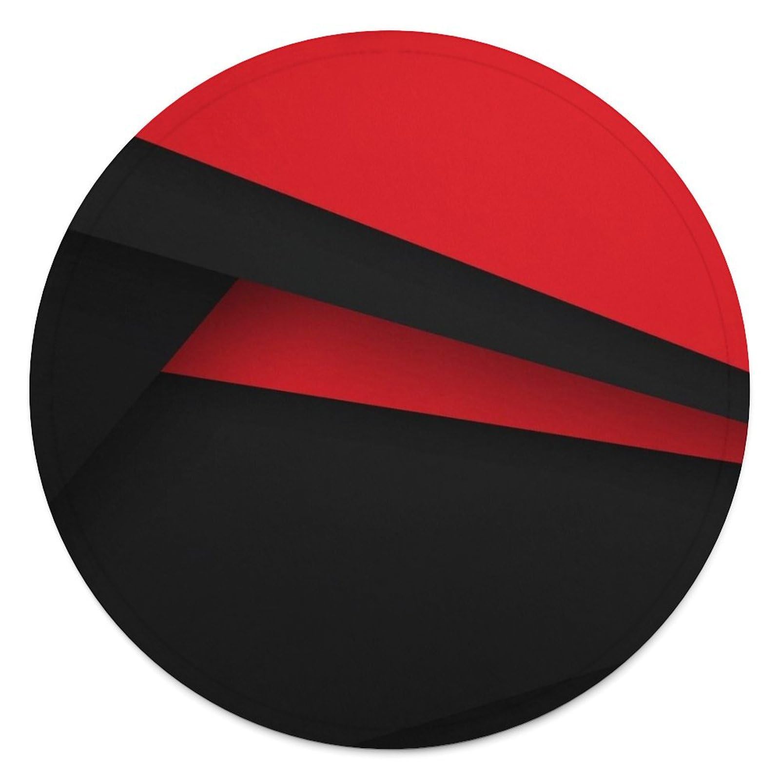 Couverture polaire plaid rond rouge et noir pour le camping et salon