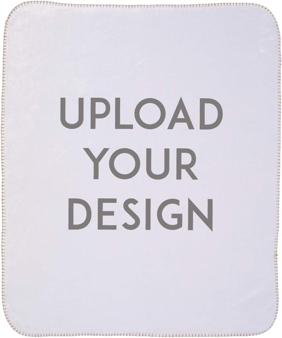 Personalized Custom Throw Blanket - 38x54 Inch Fleece Sherpa Customized Photo Design Text Logo Name Picture Gift for Women Men Family Friends Kids Baby Dogs Pets