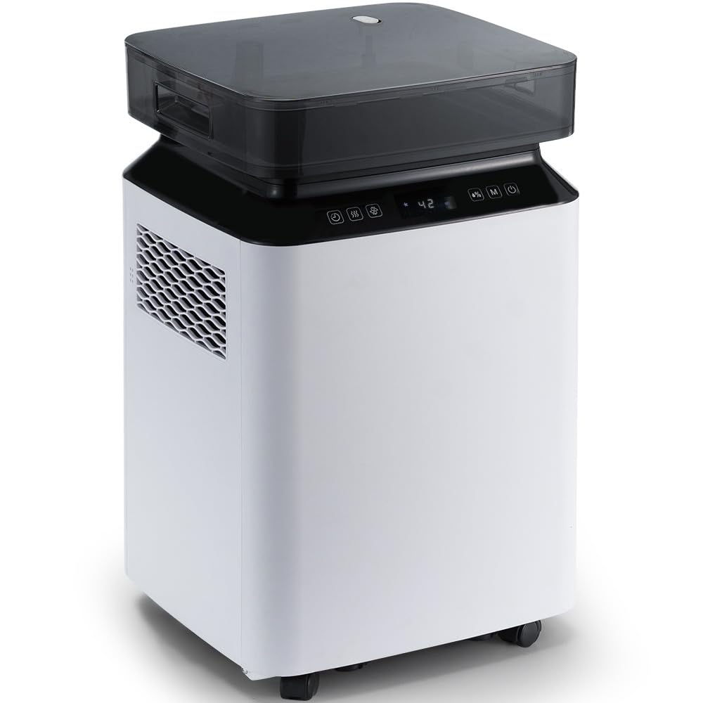 Kalopsia Deumidificatore Elettrico Professionale Commerciale: 80L/Giorno Grandi Ambienti 170㎡ Antimuffa con Pompa di Scarico Continuo Timer Portatile per Casa Ufficio Cantina Bagno Garage Stanza