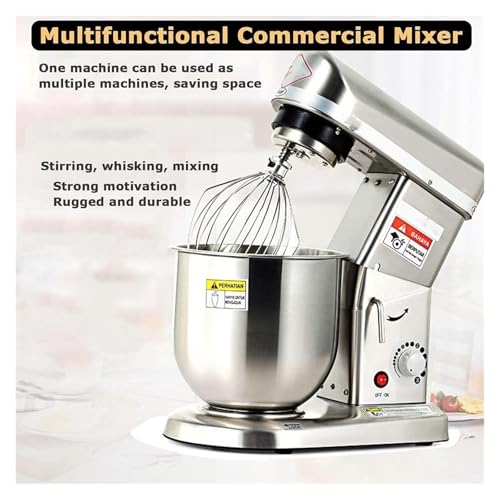 Kommerzieller Standmixer, 10 l, elektrischer Küchenmixer zum Backen, 3-Gang-Lebensmittelmixer mit Schüssel für Pizzeria und Kuchenmischung