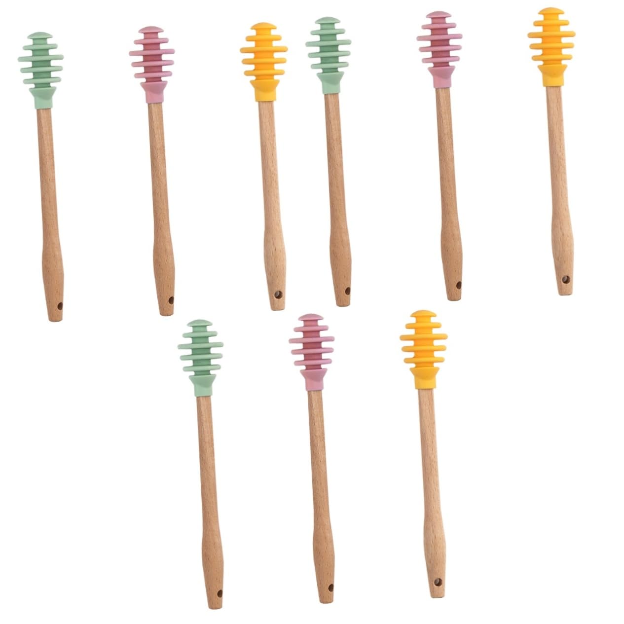 JECOMPRIS 3 Sets Silicone Honey Dippers for Honey Syrup Viscous Liquids Safe Stain Resistant Non Abrasive Kitchen Utensils for Home Weddings Party Favors