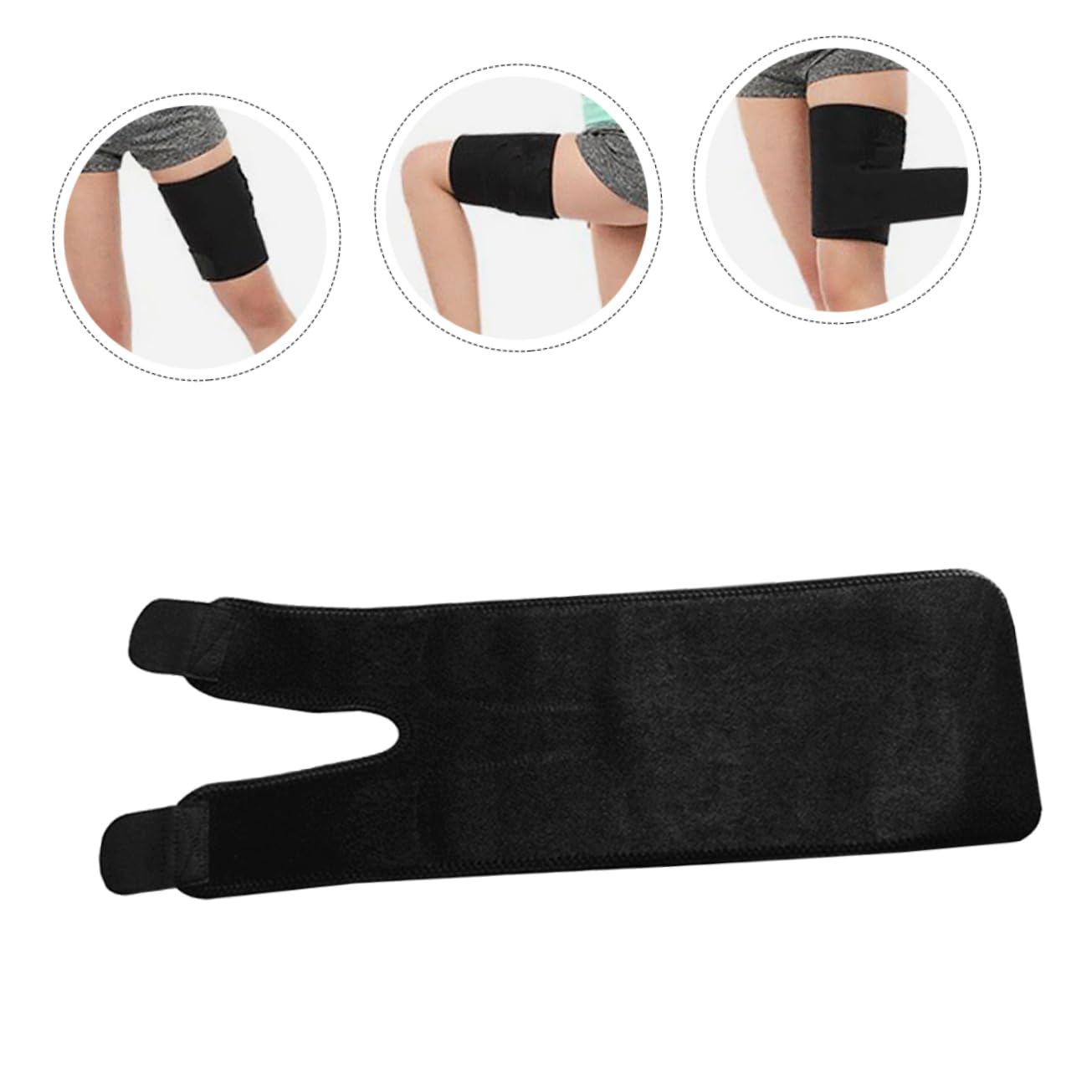 Breathable Adjustable Thigh Brace Support for Sports Fitness Elastic Compression Wrap for Running Basketball Football and Daily Activities Comfortable Black Thigh Support