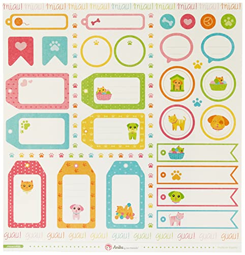 Anita and Su Mundo Collection Pets Scrapbooking Papers, Paper, Labels, 12" x 12", Etiketten, 30.5 x 30.5 cm
