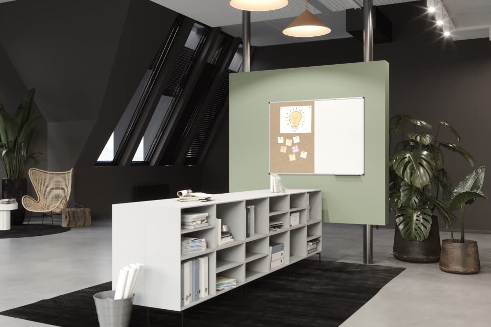 Legamaster Unite - Pizarra blanca combinada de corcho (90 x 120 cm), pizarra blanca magnética y grabable, para fijar imágenes y planos, hecha de corcho 100% natural