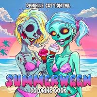 Summerween Coloring Book: 50 Spooky, Cute & Groovy Images Blending Halloween and Summer Fun for Kids and Adults (Spooky Coloring Books) B0D6RHX36Z Book Cover