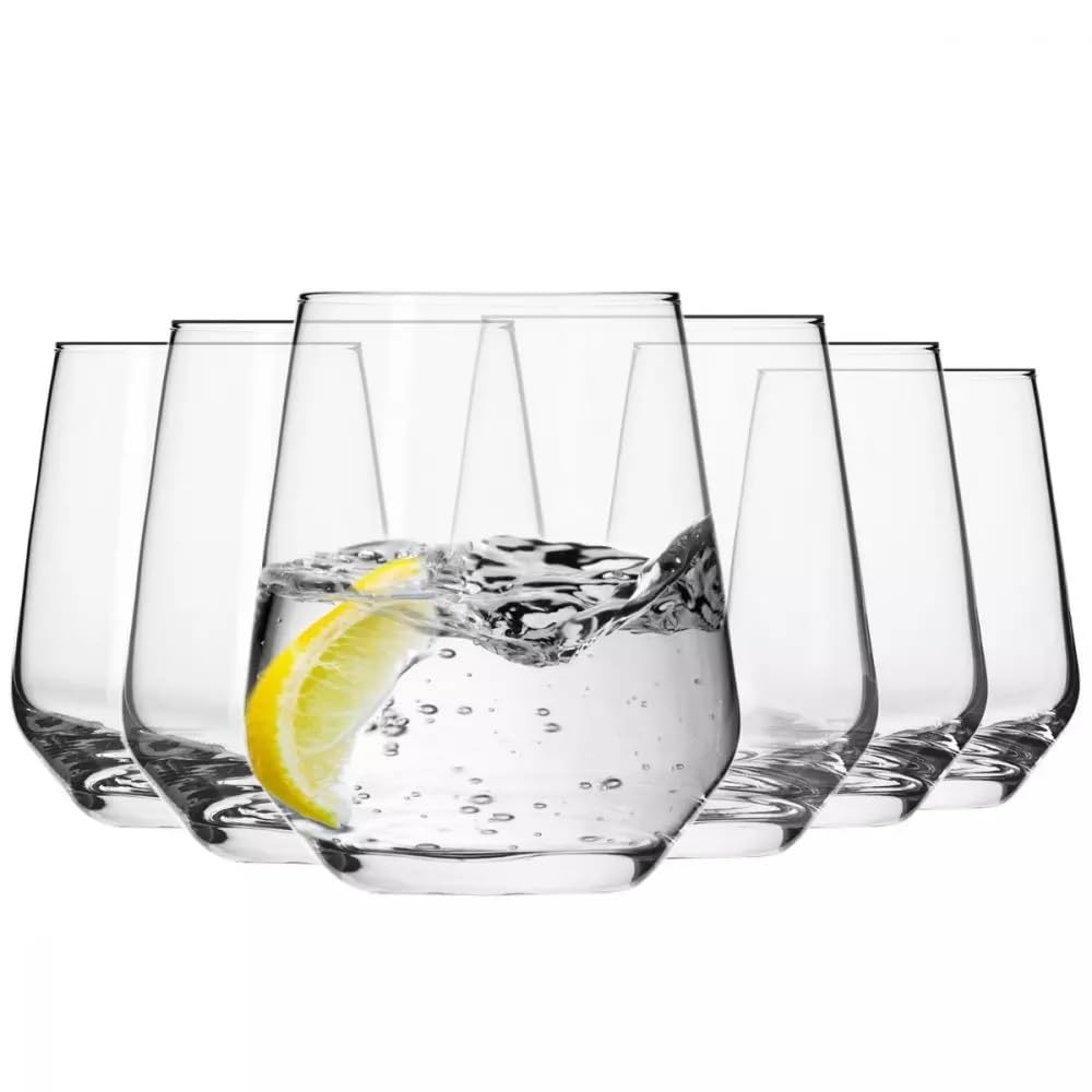 Krosno Bicchieri Acqua Succo Tumbler Vetro | Set di 6 | 400 ML | Collezione Splendor | Ideale per la Casa, Ristorante Feste e Ricevimenti | Adatto alla Lavastoviglie.
