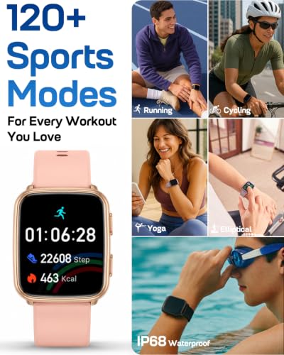 Image of MorePro Fitness Tracker with 24 /7 Heart Rate & Blood Pressure Monitor, Blood Oxygen & Sleep Tracker, Smart Watch with Step Calorie Counter, IP68 Waterproof Activity Tracker for Women Men Android iOS