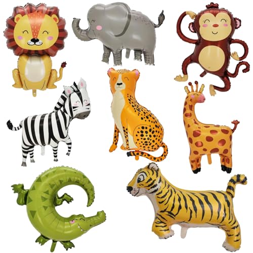 SAMOKA Large Safari Balloons,8 PCS 34-40 Inch Animal...