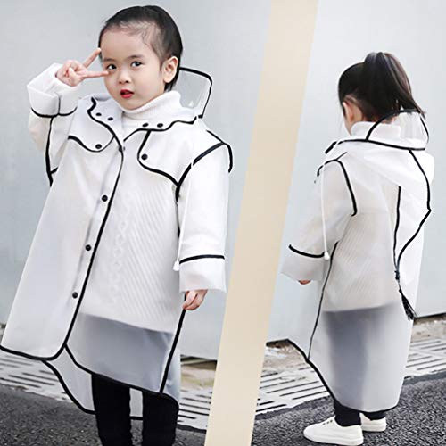 Poncho de chuva infantil KESYOO com capuz transparente reutilizável para crianças em geral protetor